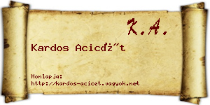 Kardos Acicét névjegykártya